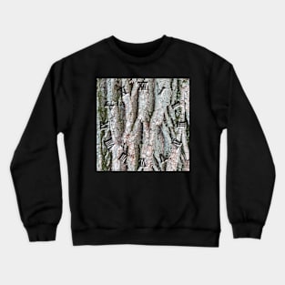 Tree bark background clock Crewneck Sweatshirt